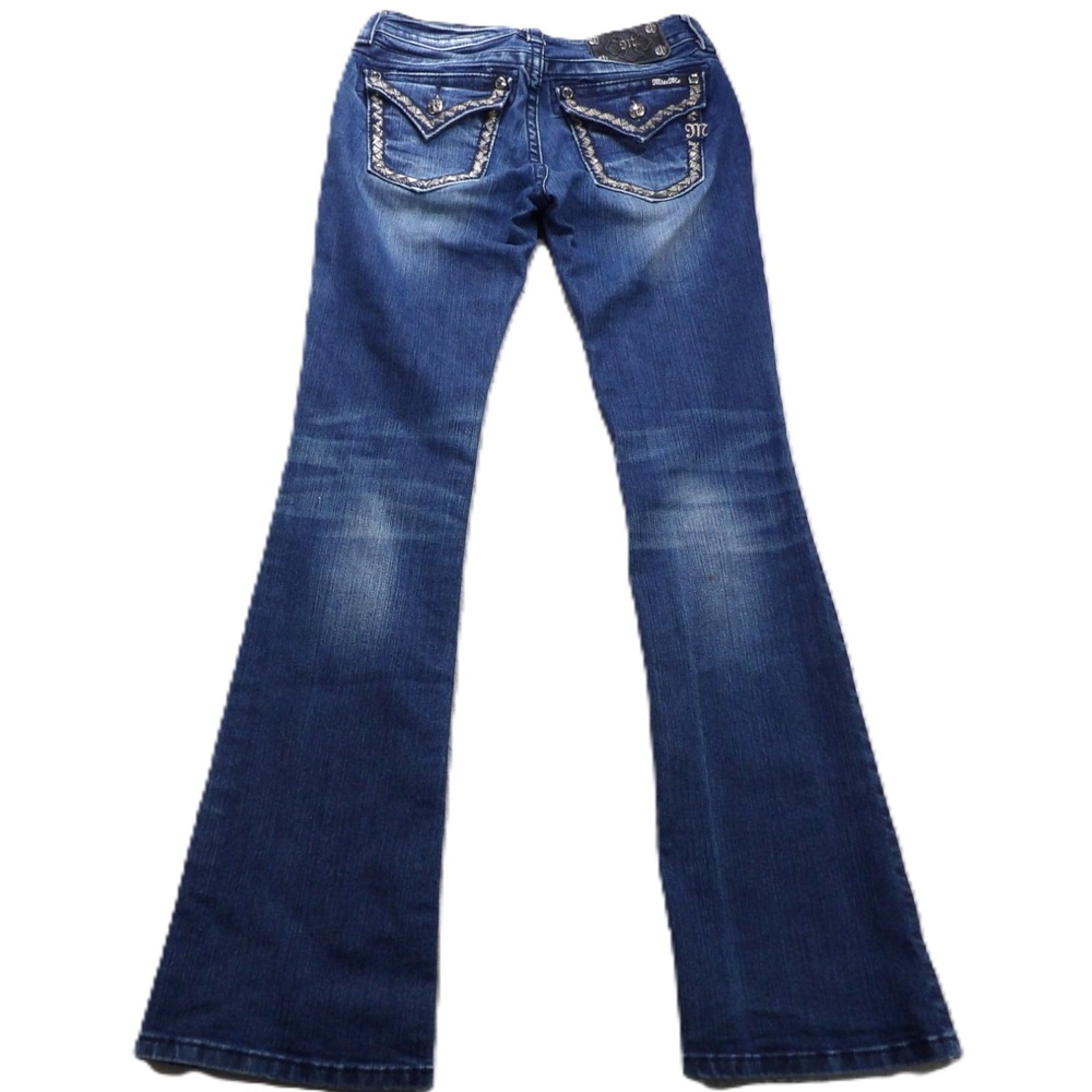Miss Me Jeans Women 27 Bootcut Signature Rise Dark Wash Embroidered Flap Pocket